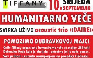 Humanitarno veče, Caffe Tiffany Prijedor, 10.09.2014.